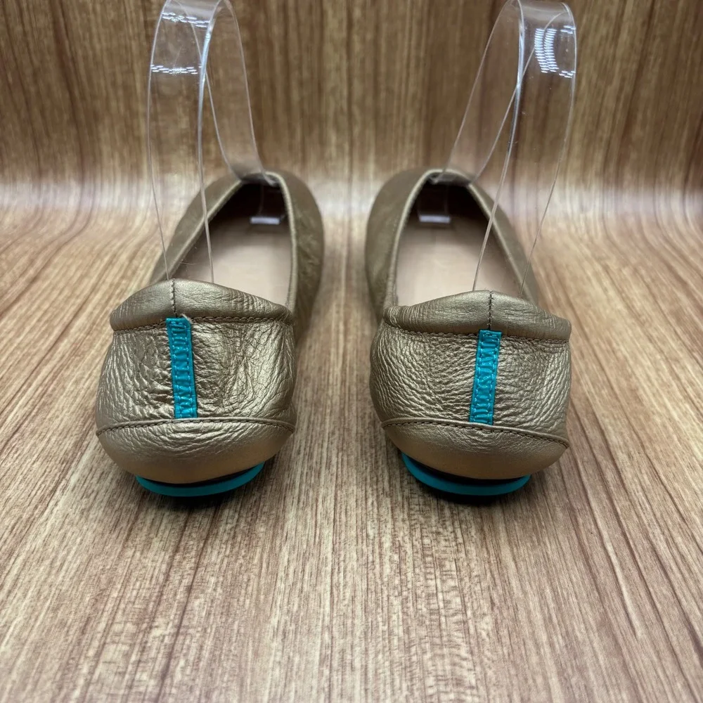 Tieks Ballet Flats Metallic‎ Gold Women Size 6 Metallic Leather Foldable Shoes